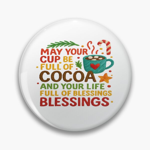 Item preview, Cocoa & Blessings Christmas Quote – Cozy Holiday Art designed and sold by Gurjeetpixelart.