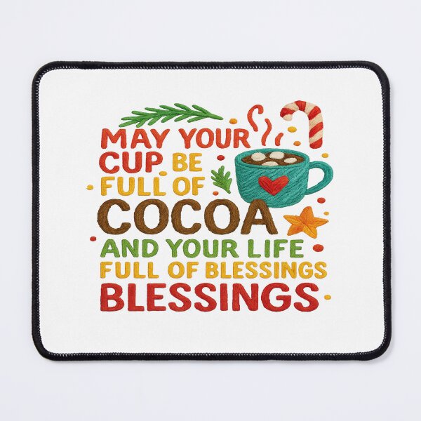 Item preview, Cocoa & Blessings Christmas Quote – Cozy Holiday Art designed and sold by Gurjeetpixelart.