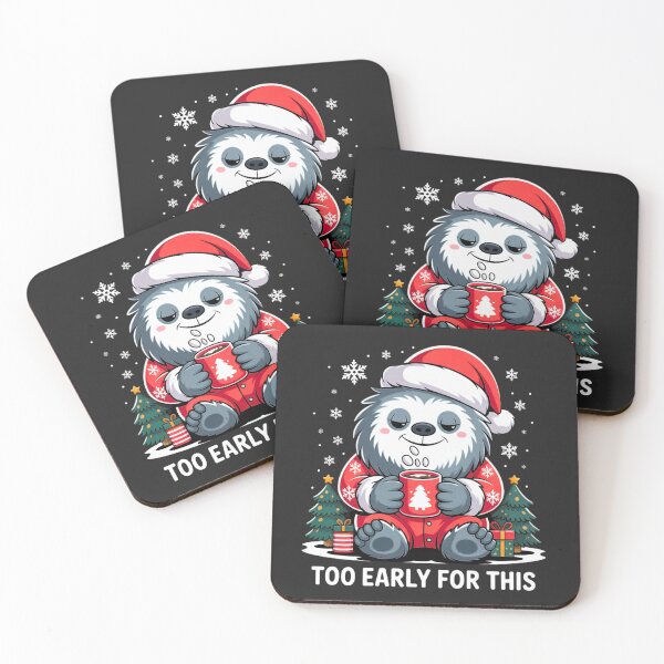 Item preview, Cute Yeti – “Too Early for This” | Sleepy Christmas Yeti Design designed and sold by ColorSplash123.