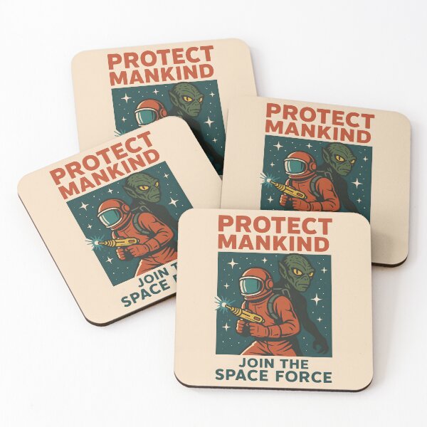 Item preview, Retro Space Poster Protect Mankind Join the Space Force. designed and sold by The-T-In-Retro.
