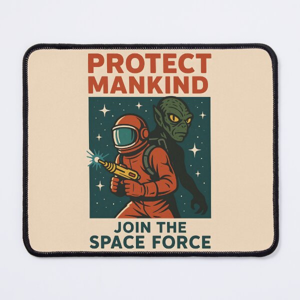 Item preview, Retro Space Poster Protect Mankind Join the Space Force. designed and sold by The-T-In-Retro.