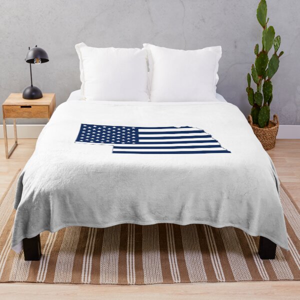 Item preview, Nebraska USA Flag Silhouette – Stars and Stripes State Outline designed and sold by Paper Drip.