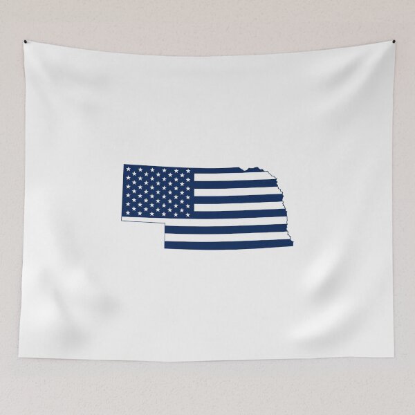 Item preview, Nebraska USA Flag Silhouette – Stars and Stripes State Outline designed and sold by Paper Drip.