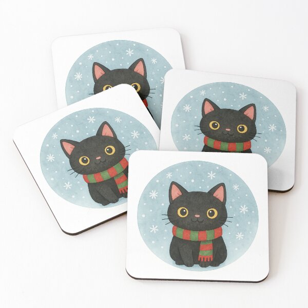 Item preview, Festive Back Cat in Snow designed and sold by Cat-loveparttime.