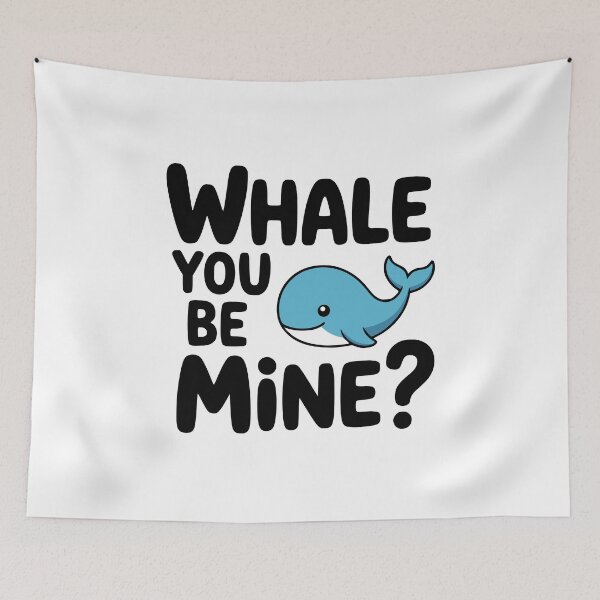 Item preview, Whale You Be Mine! Cute Whale Pun designed and sold by PMCreative.