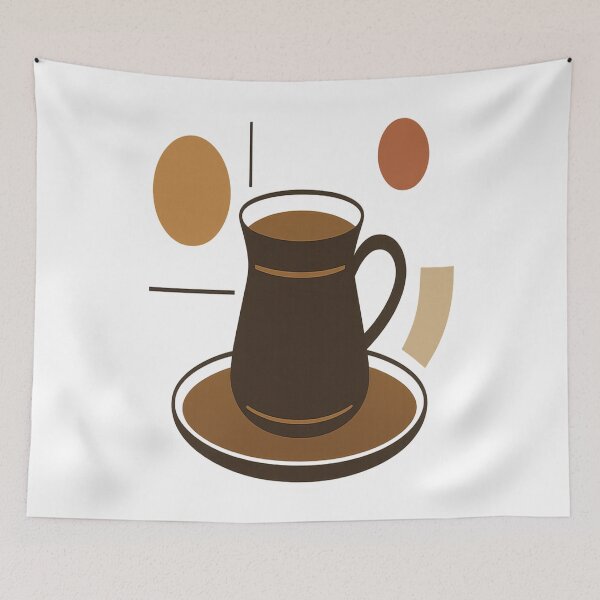 Item preview, Modern Turkish Coffee Cup Art — Minimalist Geometric Design for Coffee Lovers designed and sold by Globalcitytees.