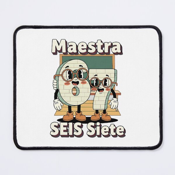 Item preview, Maestra Seis Siete Classroom Scene With Cute Characters designed and sold by clarabersetart.