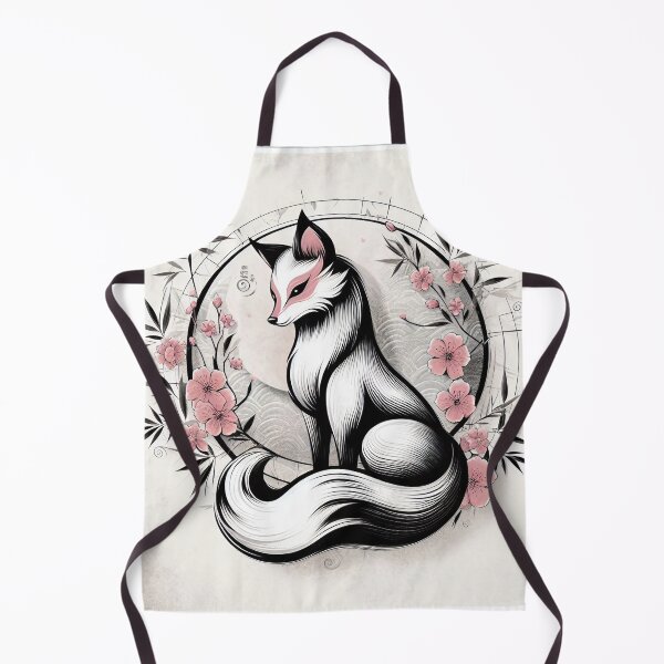 Artikelvorschau, Japanischer Kitsune-Fuchs mit Kirschblüten entworfen und verkauft von BigBlueArt.