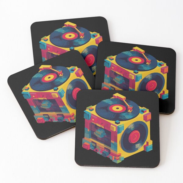 Item preview, Vinyl cubes in retro record player style designed and sold by drizzd.