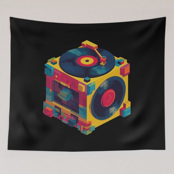 Item preview, Vinyl cubes in retro record player style designed and sold by drizzd.