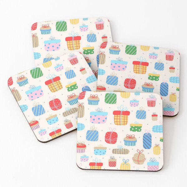 Item preview, Christmas presents gift boxes festive holiday bright colourful designed and sold by Nicola-Rowe.