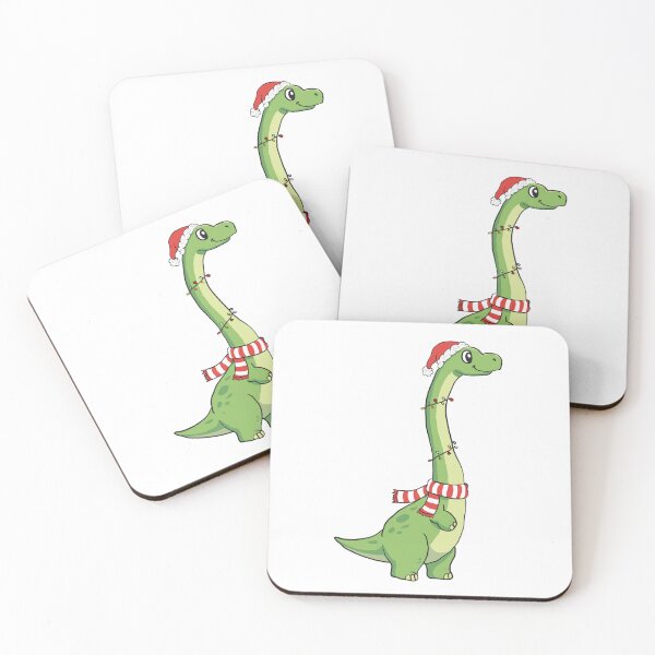 Item preview, Cute Christmas Brontosaurus Dinosaur with Santa Hat designed and sold by Potattoo.