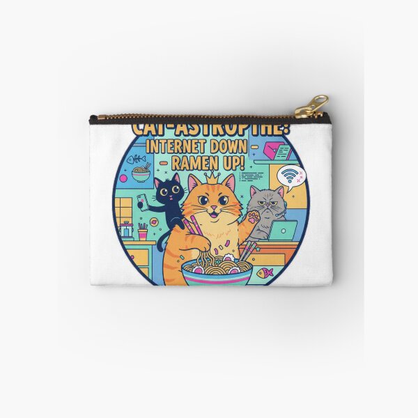 Item preview, Cat-Astrophe: Internet Down - Ramen Up! Funny Cat Geek Humor Design designed and sold by Magounette.