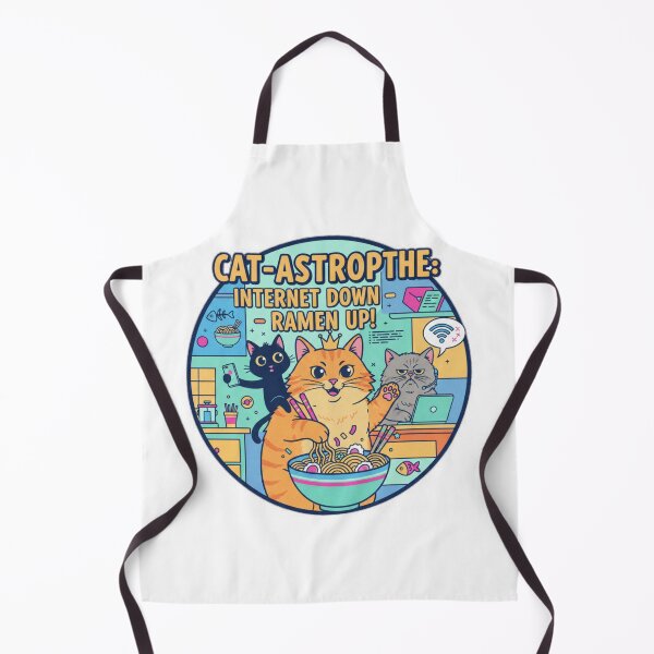 Item preview, Cat-Astrophe: Internet Down - Ramen Up! Funny Cat Geek Humor Design designed and sold by Magounette.