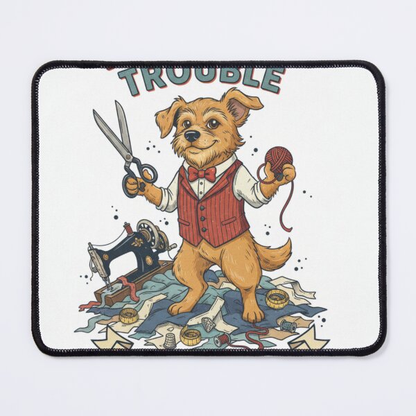 Item preview, “Tail-ored Trouble” — playful dog pun with a mischievous vibe designed and sold by SoulMint.