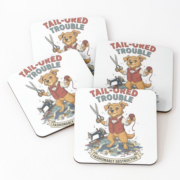 Item preview, “Tail-ored Trouble” — playful dog pun with a mischievous vibe designed and sold by SoulMint.