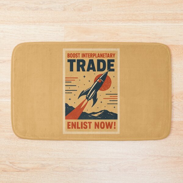 Item preview, Boost Interplanetary Trade Retro Rocket Poster Enlist Now. designed and sold by The-T-In-Retro.