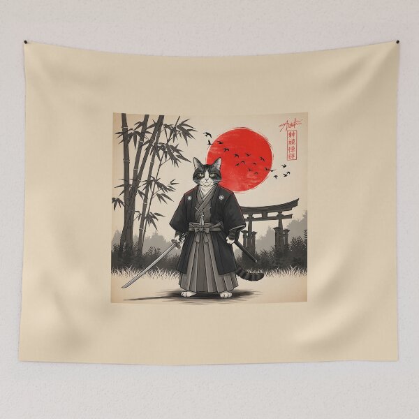 Item preview, Samurai Cat Japanese Art  designed and sold by gear-posters.