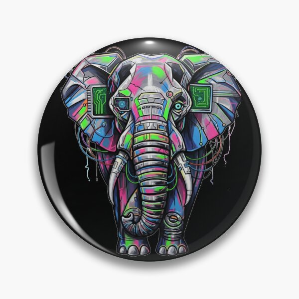 Artikelvorschau, Neon Tech Pachyderm entworfen und verkauft von ElephantVibes.