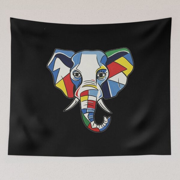 Item preview, Vibrant Geometric Elephant Art designed and sold by ElephantVibes.