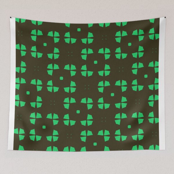 Item preview, Green Petal Geometry on Brown designed and sold by joycrysstudio.