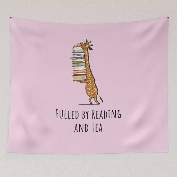 Item preview, Funny Giraffe Holding a Stack of Books - Fueled By Reading And Tea - Book Lover Gift, Phones Cases And Other Gift designed and sold by MemWear.