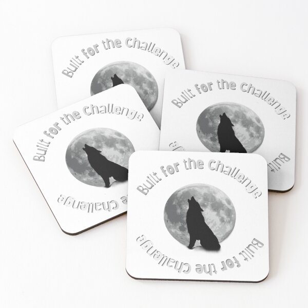 Item preview, Built For The Challenge Wolf Moon Motivational Quote Gift designed and sold by SV-Creation.