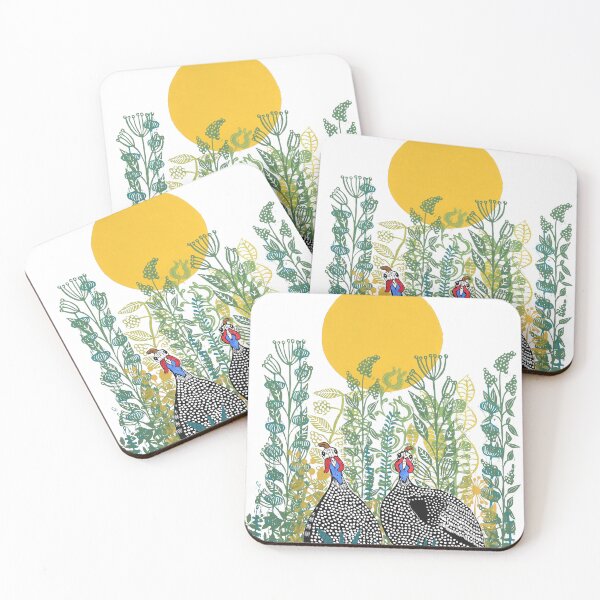 Item preview, Guinea Hens in the meadow designed and sold by printsbyMJEllis.