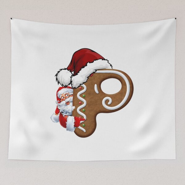 Item preview, Santa Gingerbread Letter P Christmas Cookie Alphabet Design designed and sold by Pandastore14.
