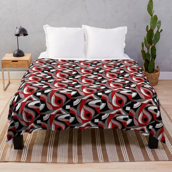 Item preview, Modern Flower and Heart - Red Pink Black White Grey Abstract designed and sold by ABG Inspirational Art.