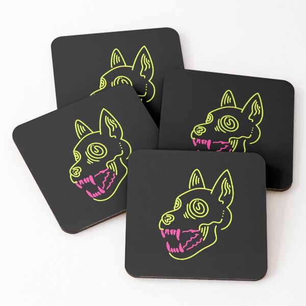 Item preview, Neon Cyber Dog Skull – Minimalist Retro Glow designed and sold by Kewessthetic.