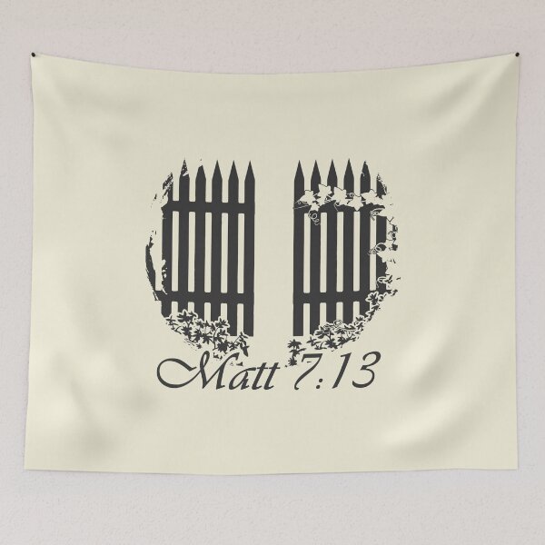 Item preview, Simple Abstract and minimal thought provoking bible inspired Gate design art - Enter by Narrow Gate Matt 7 :13 Greyish Black design designed and sold by ZechJohnRB.