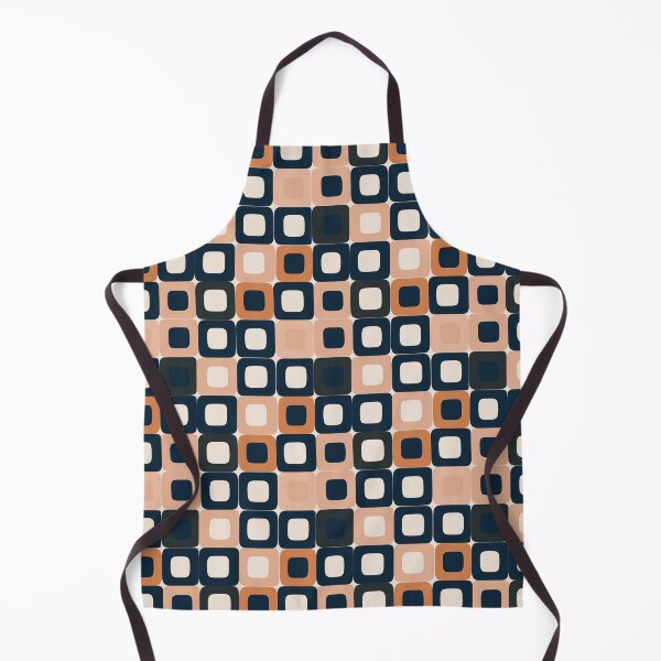 Artikelvorschau, Concentric Mod Squares in Navy, Peach & Coffee – Midcentury Matrix entworfen und verkauft von The Print Parlor.