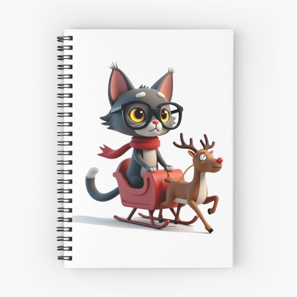 Item preview, Funny Christmas Cat in Glasses Riding a Sleigh designed and sold by VivoStudio.