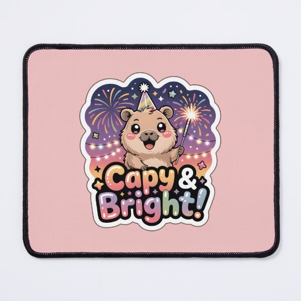 Item preview, Happy New Year Capy & Bright Chibi Capybara Sticker - Festive Sparkler Gift designed and sold by Nuist25.