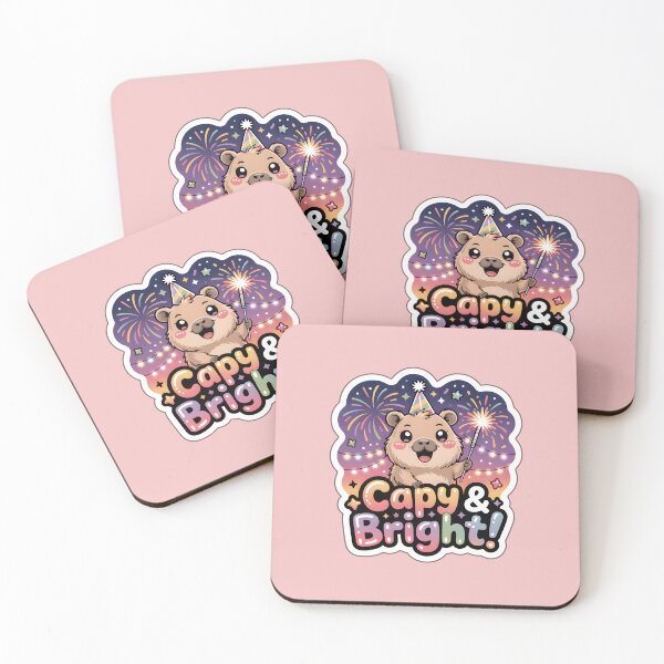 Item preview, Happy New Year Capy & Bright Chibi Capybara Sticker - Festive Sparkler Gift designed and sold by Nuist25.