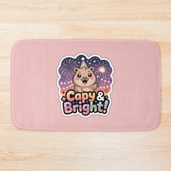 Item preview, Happy New Year Capy & Bright Chibi Capybara Sticker - Festive Sparkler Gift designed and sold by Nuist25.