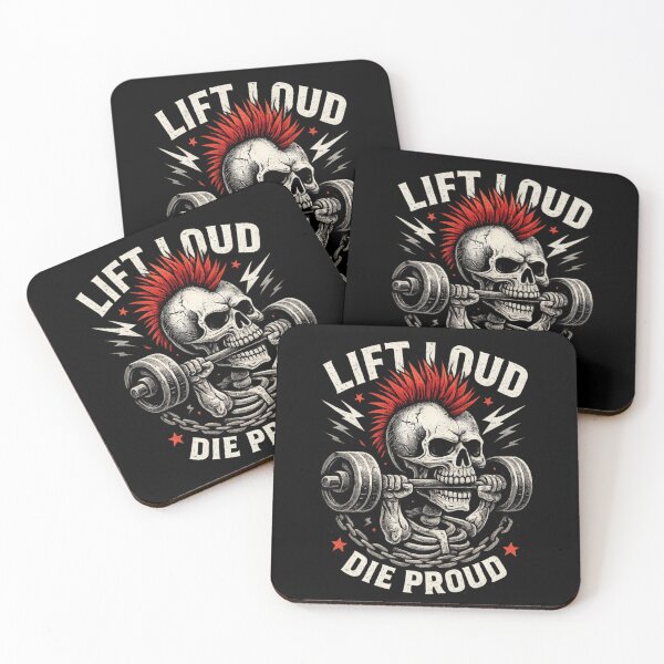 Item preview, Lift Loud Die Proud – Punk Skull Weightlifting designed and sold by SidTastic .