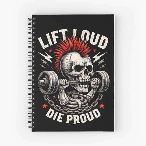 Item preview, Lift Loud Die Proud – Punk Skull Weightlifting designed and sold by SidTastic .
