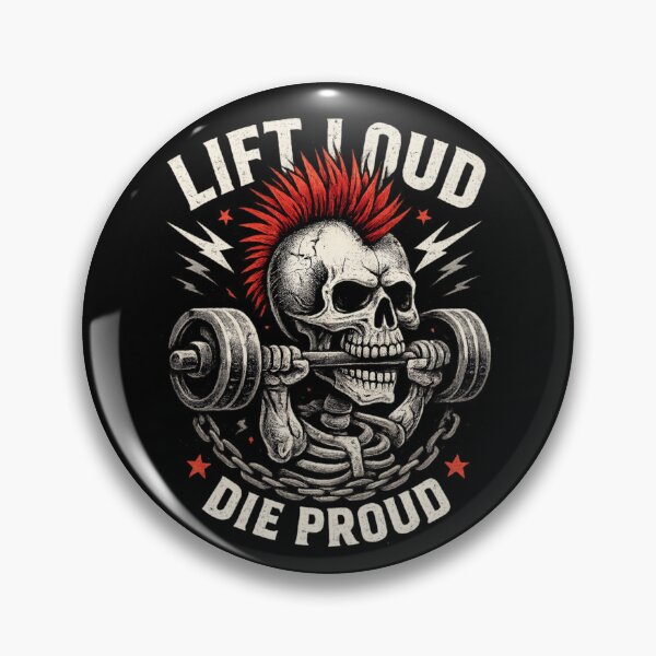 Item preview, Lift Loud Die Proud – Punk Skull Weightlifting designed and sold by SidTastic .