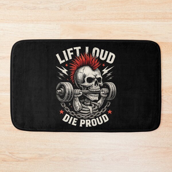 Item preview, Lift Loud Die Proud – Punk Skull Weightlifting designed and sold by SidTastic .