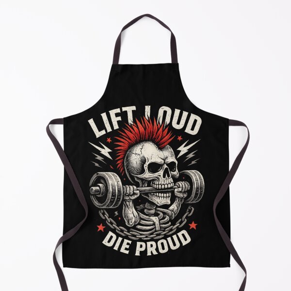 Item preview, Lift Loud Die Proud – Punk Skull Weightlifting designed and sold by SidTastic .