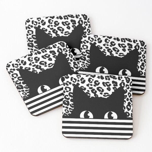 Item preview, Curious black cat – Minimalist cat motif designed and sold by Seelenzauberart.