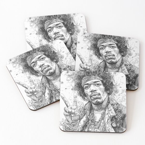 Item preview, Bold As Love Black and White Hendrix Sketch Classic Rock Illustration designed and sold by NoraDRoss.