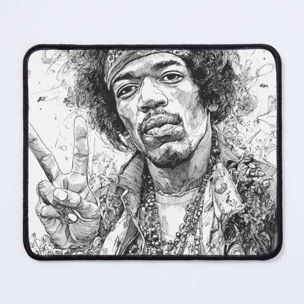 Item preview, Bold As Love Black and White Hendrix Sketch Classic Rock Illustration designed and sold by NoraDRoss.