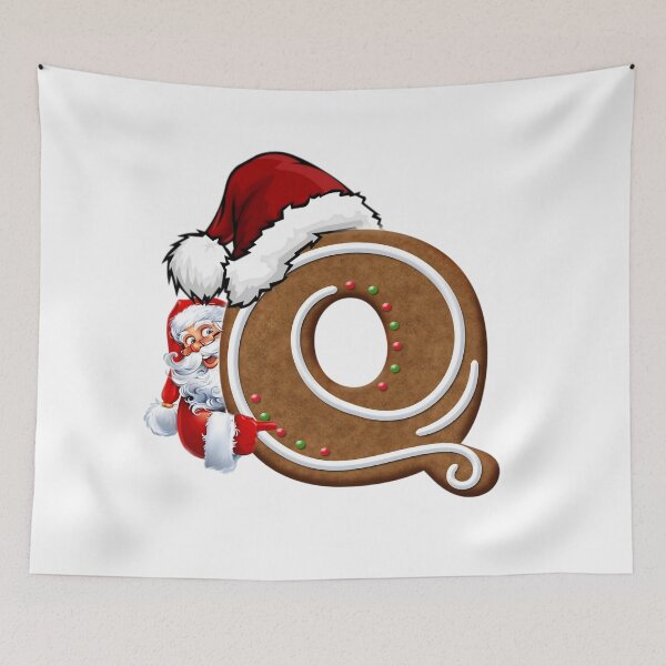 Item preview, Santa Gingerbread Letter Q Christmas Cookie Alphabet Design designed and sold by Pandastore14.