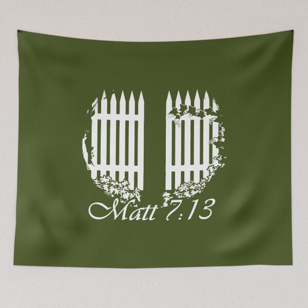 Item preview, Simple Abstract and minimal thought provoking bible inspired Gate design art - Enter by Narrow Gate Matt 7 :13 White design designed and sold by ZechJohnRB.