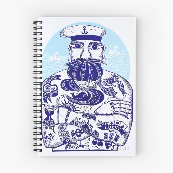 Item preview, Sailor, ships and tattoos designed and sold by printsbyMJEllis.