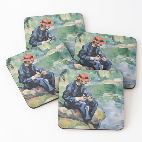 Item preview, Antique Fisherman Painting, Fishing Wall Art, Fishing Decor, River Fishing Landscape, Vintage Fishing Art, Fisherman Wall Art designed and sold by SavageVision.