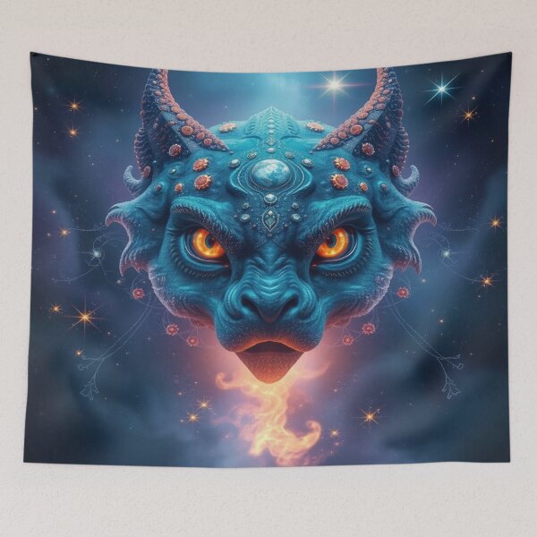 Item preview, Cosmic Dragon Spirit – Blue Flame & Celestial Power in a mystical dance of light & fantasy designed and sold by FotoworldEdel.